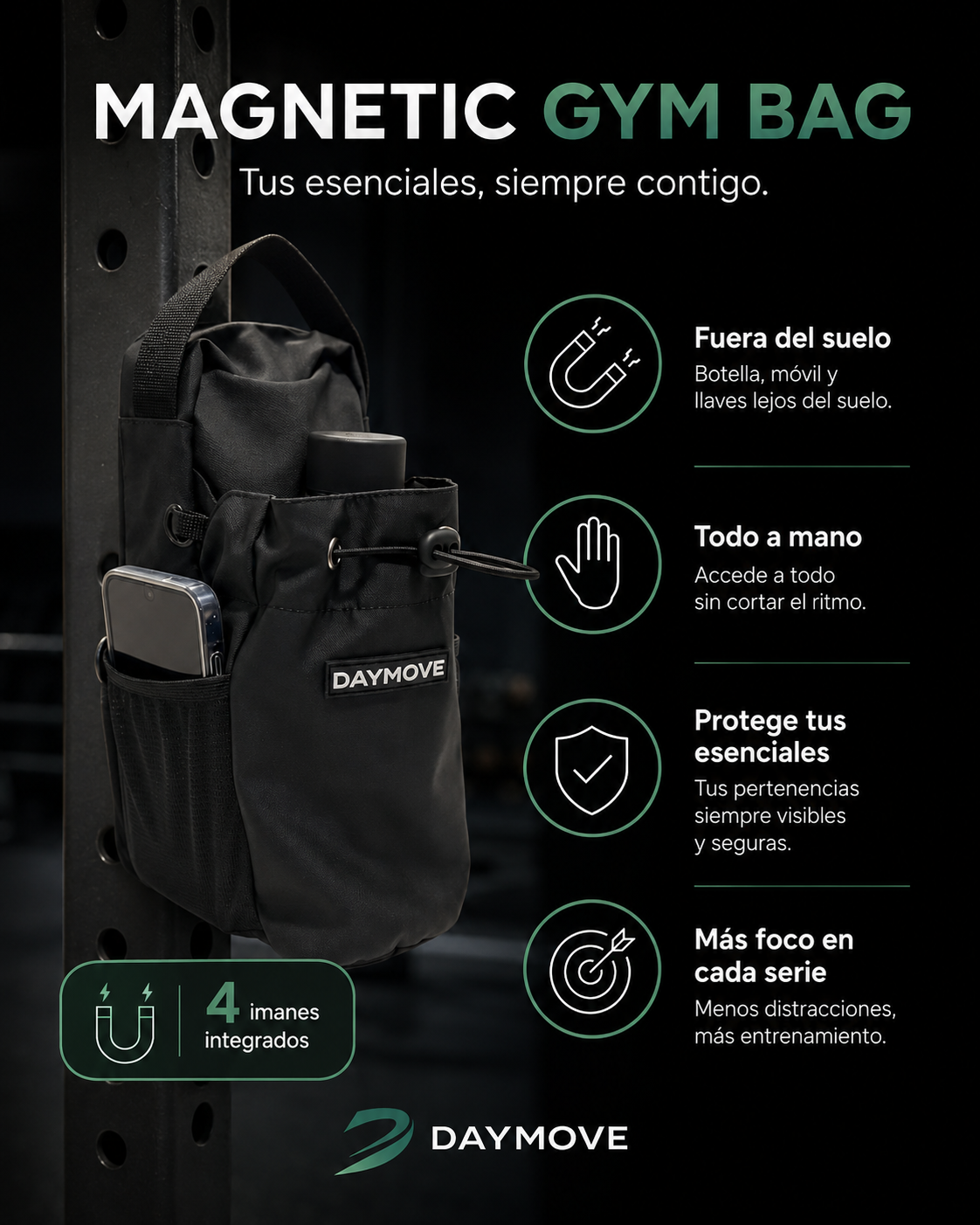 DAYMOVE Magnetische Sporttasche